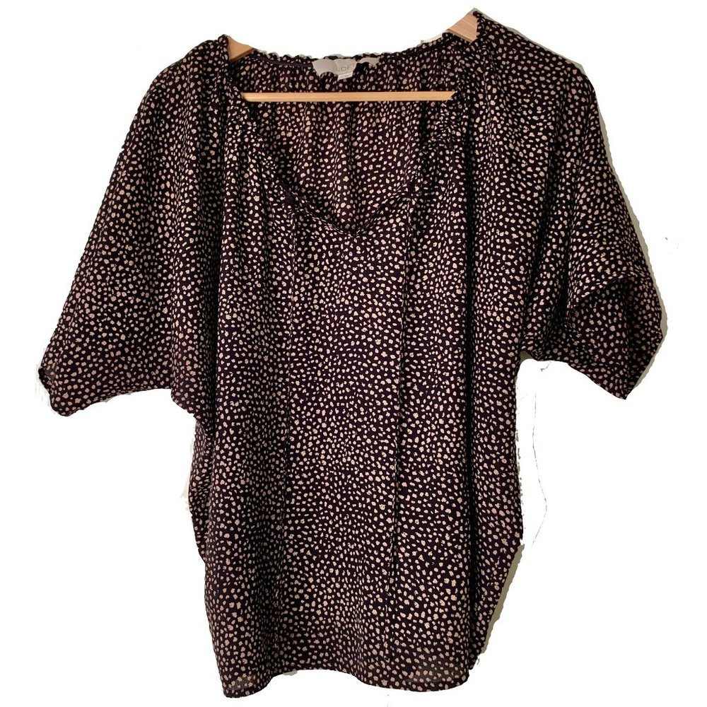 Black and Tan Peasant Blouse